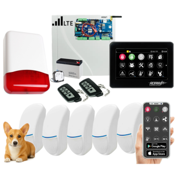SYSTEM ALARMOWY ROPAM NeoLTE-IP-PS-SET 5x BINGO Plus TPR-4BS-P POWIADOMIENIE GSM PILOTY